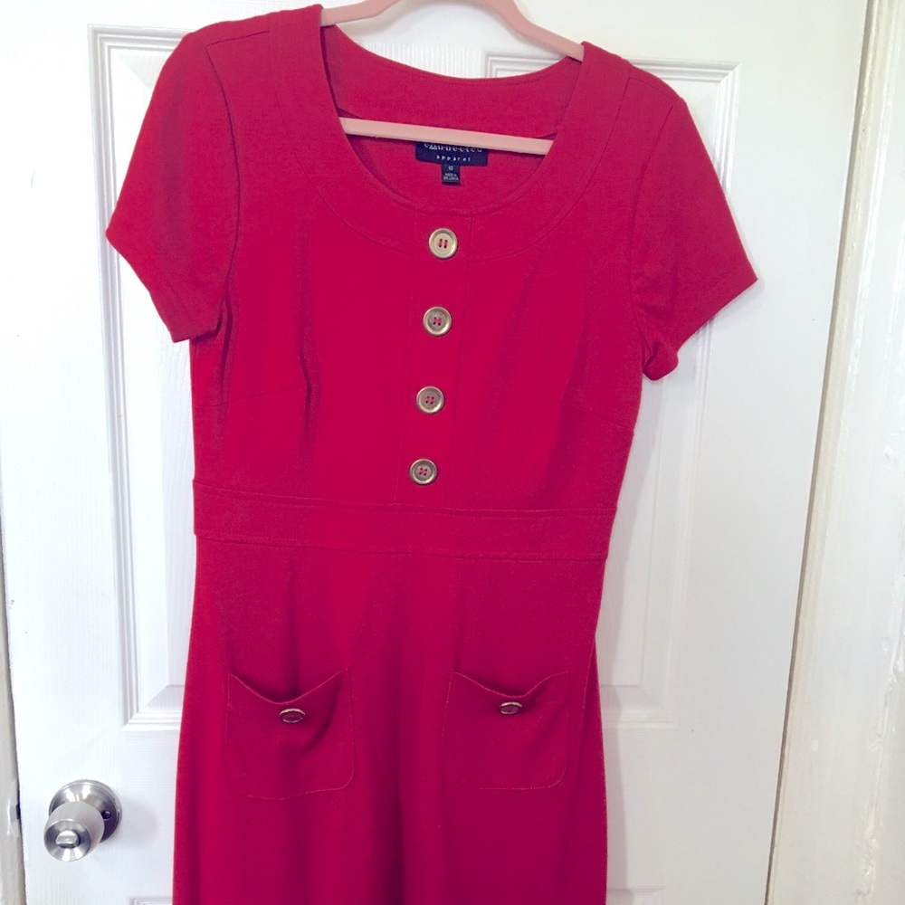 Above the knee red dress